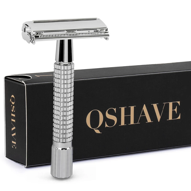 Классическая Безопасная бритва QSHAVE с короткой ручкой 8 7 см 5 лезвий в подарок