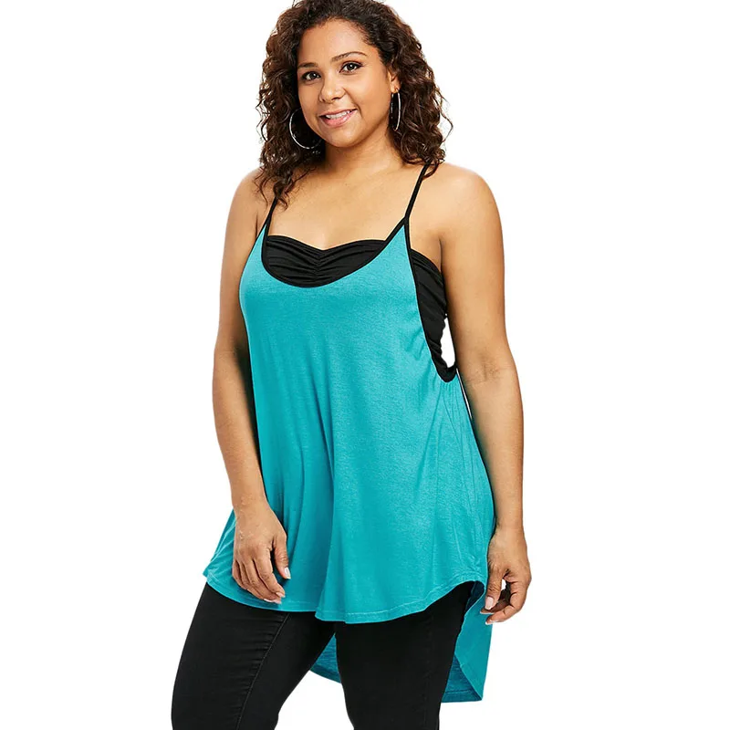 PlusMiss плюс размер 5XL XXXXL XXXL XXL с открытой спиной пикантный длинный Туника Cami Топы