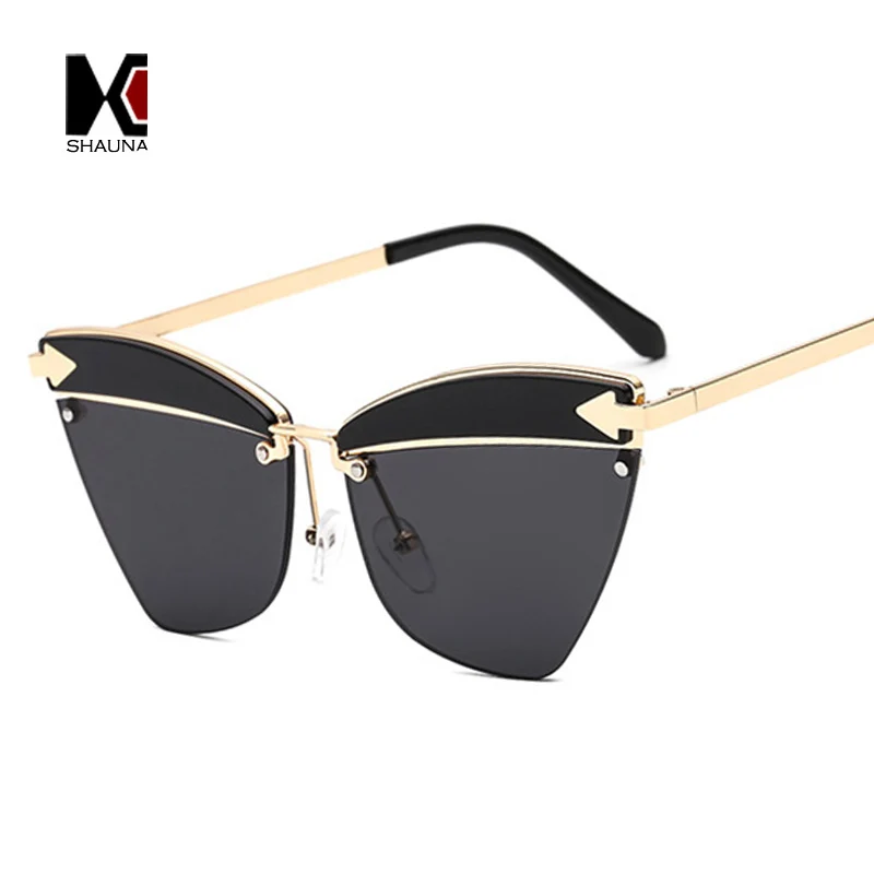 SHAUNA модные очки половинки женские солнцезащитные кошачий глаз Ретро UV400|ladies