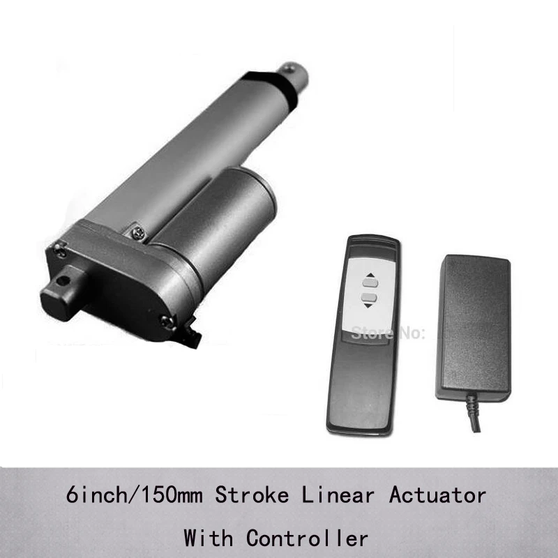 Hot Sales 6inch/150mm stroke 24 volt linear actuator 1000N/100kgs load waterproof with remote control | Обустройство дома