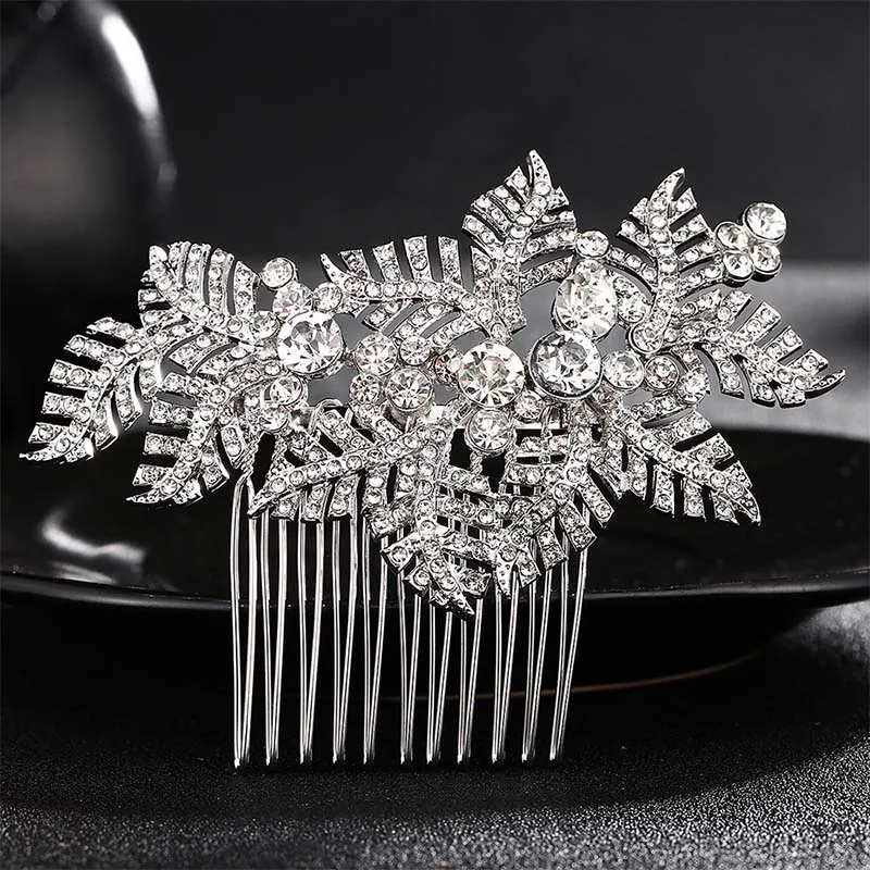HS-J4292-Silver QYY модный хрустальный головной убор Свадебные аксессуары для волос заколка для волос ювелирные изделия Стразы заколки для волос для женщин - Окраска металла: HS-J4292-Silver