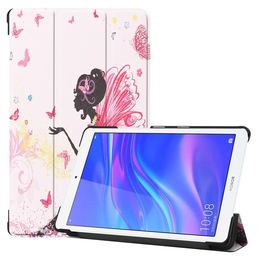 Серый Кожаный чехол для huawei MediaPad T5 8,0 JDN2-W09/AL00 Fundas M5 Lite 8,0 чехол для планшета с откидной подставкой для huawei Honor Pad 5 8,0 чехол - Цвет: Серый