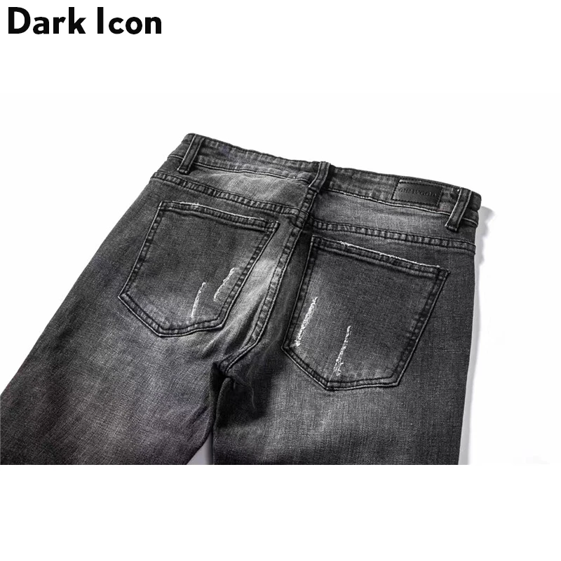 Джинсы DARK ICON мужские Плиссированные до колена 2019 | Мужская одежда