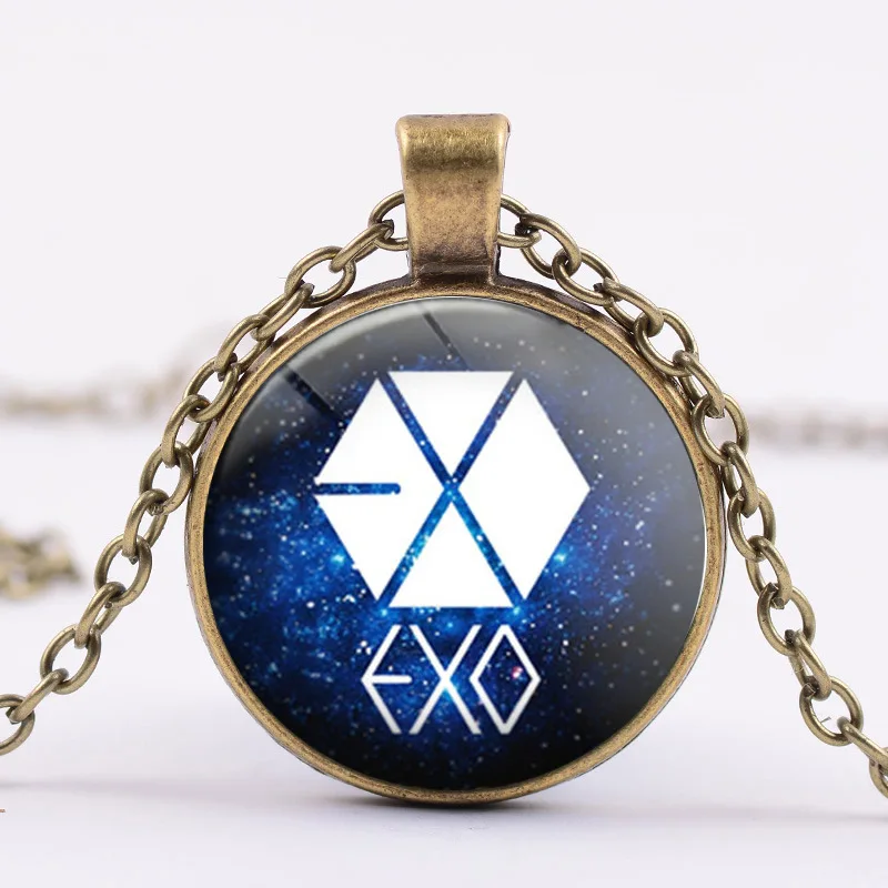 Ожерелье с надписью SIAN Kpop EXO модное ожерелье буквенным 3D эффектом стеклянный