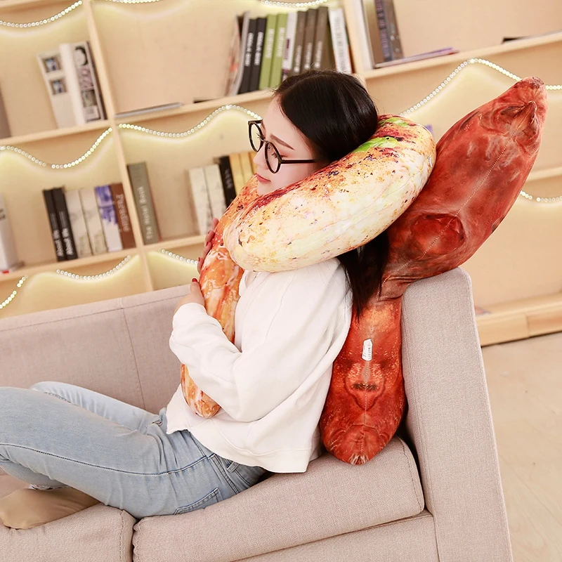 1 шт. имитация еды плюшевая подушка мягкая жареная для молота свиньи Креветки