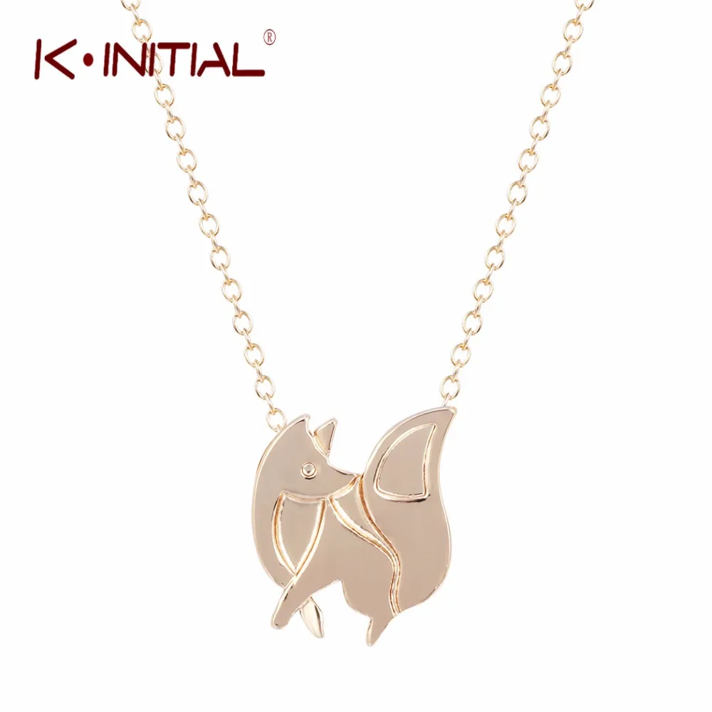 

Kinitial BABY FOX SHAPED SILHOUETTE PENDANT NECKLACE for Women Statement Necklace Charms Collar Bijoux
