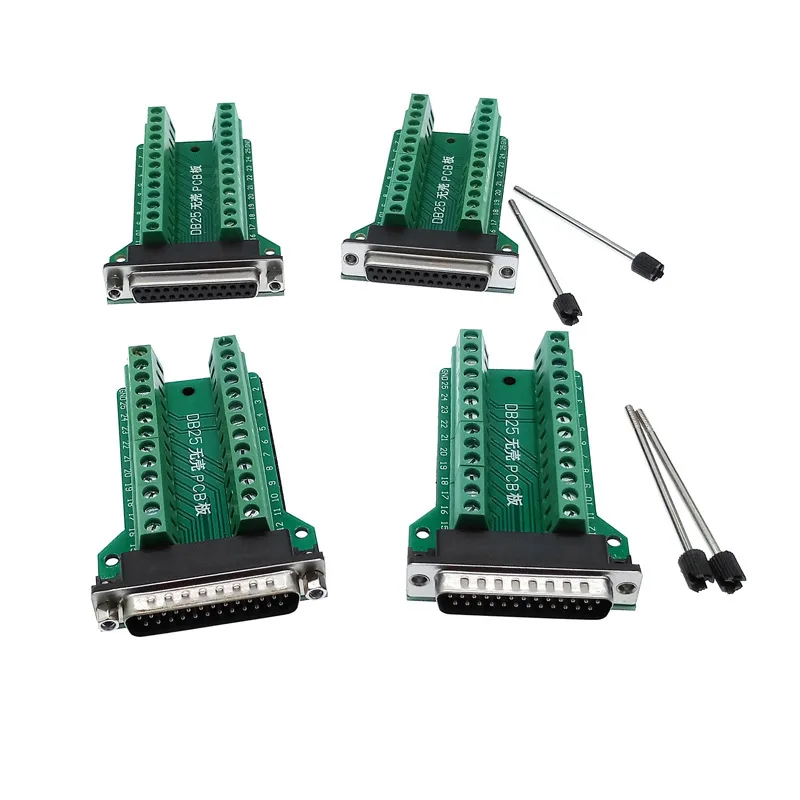 DB25 D-SUB, 25-контактный модуль сигнала клеммы, печатная плата адаптера RS232, штекерные разъемы