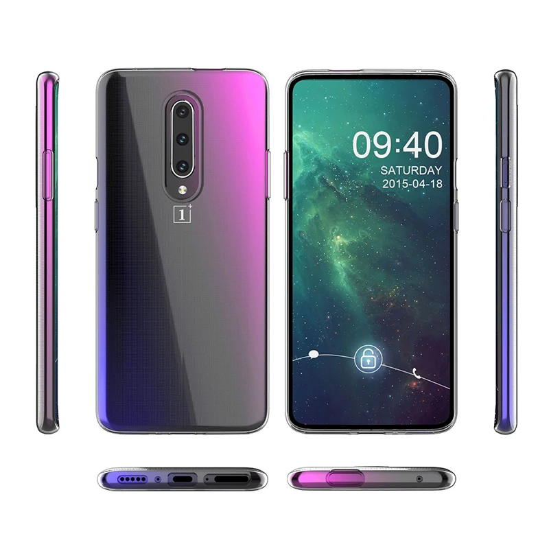 Прозрачный чехол из ТПУ для Oneplus 7 Pro тонкий силиконовый прозрачный мягкий