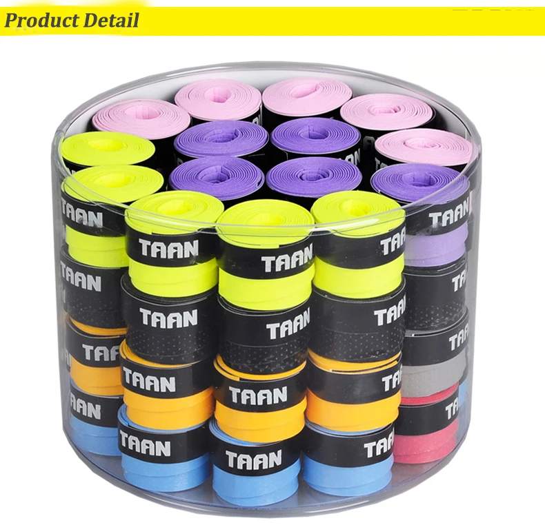 TAAN 60 шт./лот Липкий Overgrip 0,75 мм перфорировать Sweatband PU Теннисная ракетка Overgrip, ракетки для бадминтона ручка износостойкие TW-750