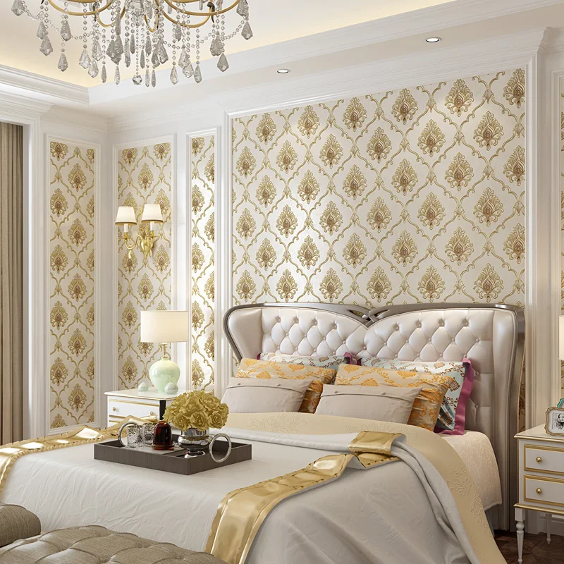 

carta da parati European Floral Wall Papers Home Decor Damask Wall Paper Roll for Living Room Bedroom Walls Mural contact paper