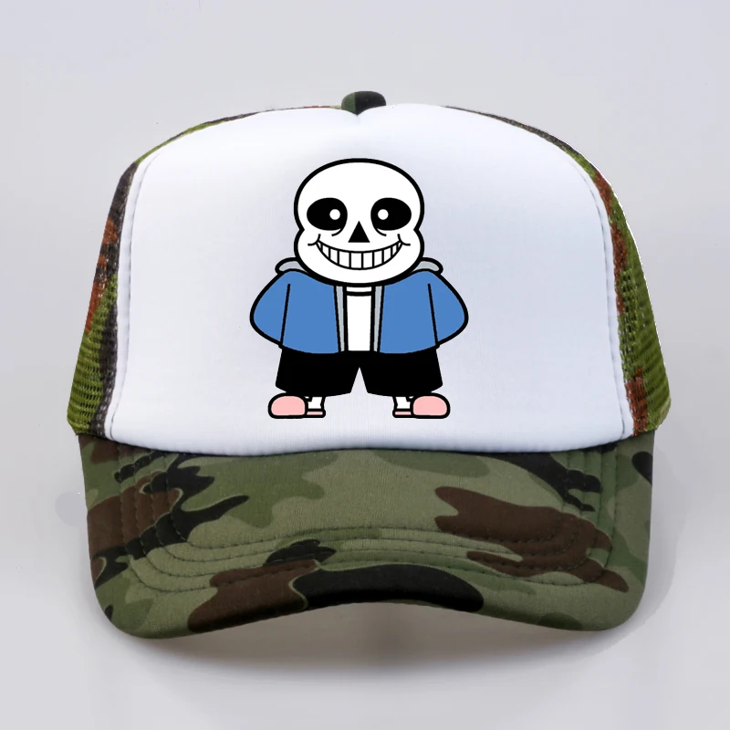 Популярная игра «Undertale» бейсболка s Skull Brother Sans шапка с принтом летняя Кепка Дальнобойщика с сеткой модная бейсболка для мужчин и женщин шляпы