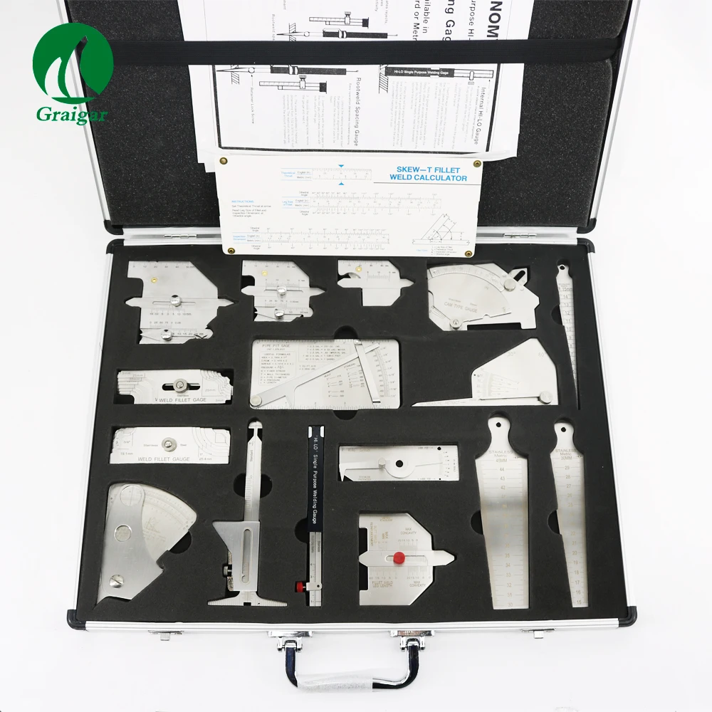 

Portable Stainless Steel Welding Measuring Tool Kits 16 Pieces Combined Suit