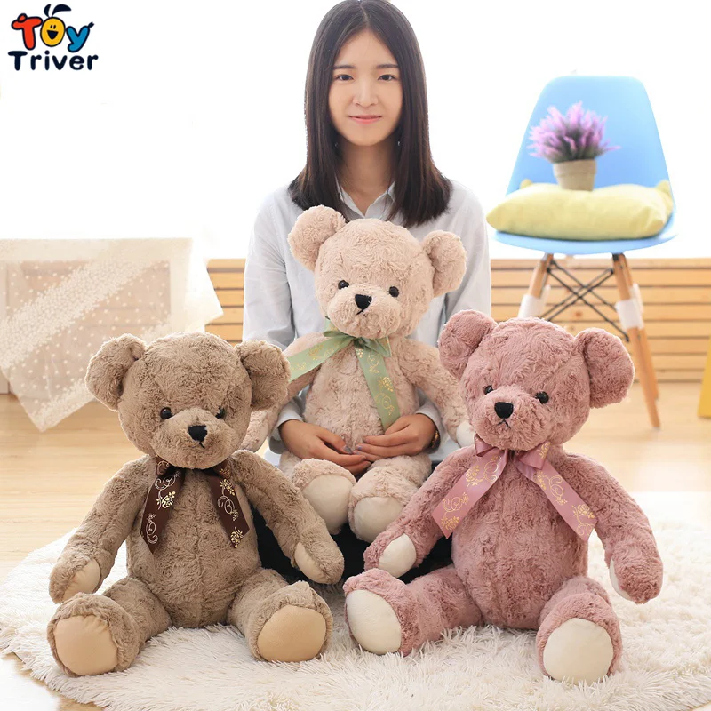 Ретро плюшевый мишка с лентой плюшевые игрушки мягкие кукла животными для детей