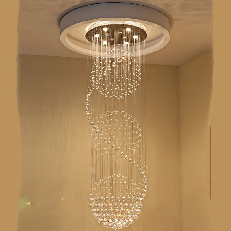 Satılık Spiral Kristal Büyük LED Ampuller Tavan ışıkları Kurşun Uzun Büyük Tavan Lamba Aksesuarı Yeni Modern Ev Aydınlatma Sanat Otel Lambaları PA0464