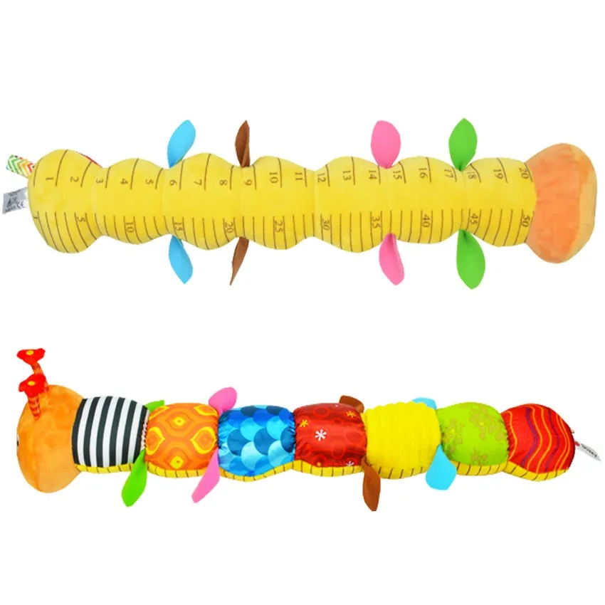 Мягкие Детские музыкальные игрушки 55 см гусеница плюшевая кукла с кольцевым