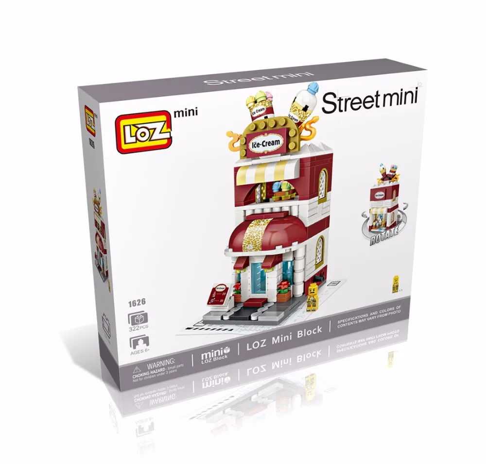 LOZ Architecture Modeles Magasin De Creme Glacee Educatifs Blocs de Construction Briques En Plastique Assemblee Jouets Mini | Игрушки и