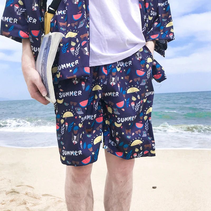 Lovely Printed Elastic Waist Men's Shorts 2018 Summer Beach Men 3 Colors | Мужская одежда