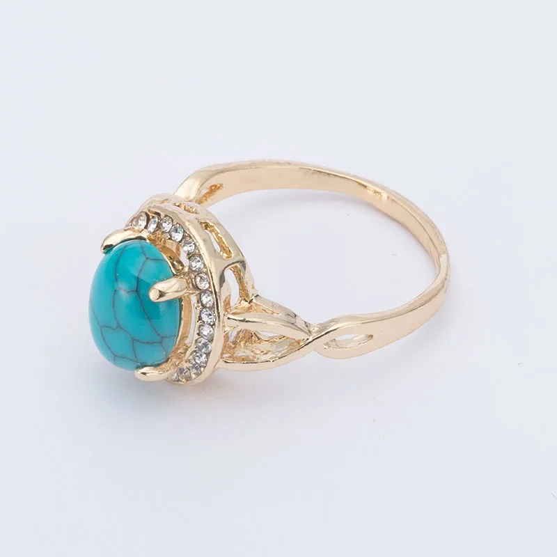 Luxury Aristocratic Natural Stone Ring Red Blue Green Black For Ladies Exquisite 3D Hollow Shape Shiny Fashion New Jewelry | Украшения и