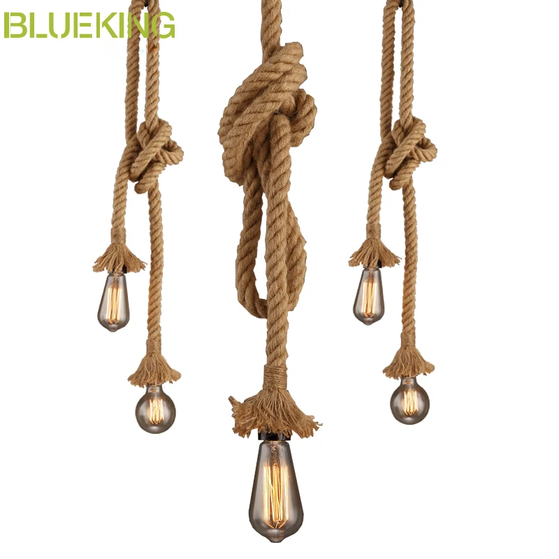 Blueking творческий DIY личности ар деко подвесной светильник halling Лофт пеньковый