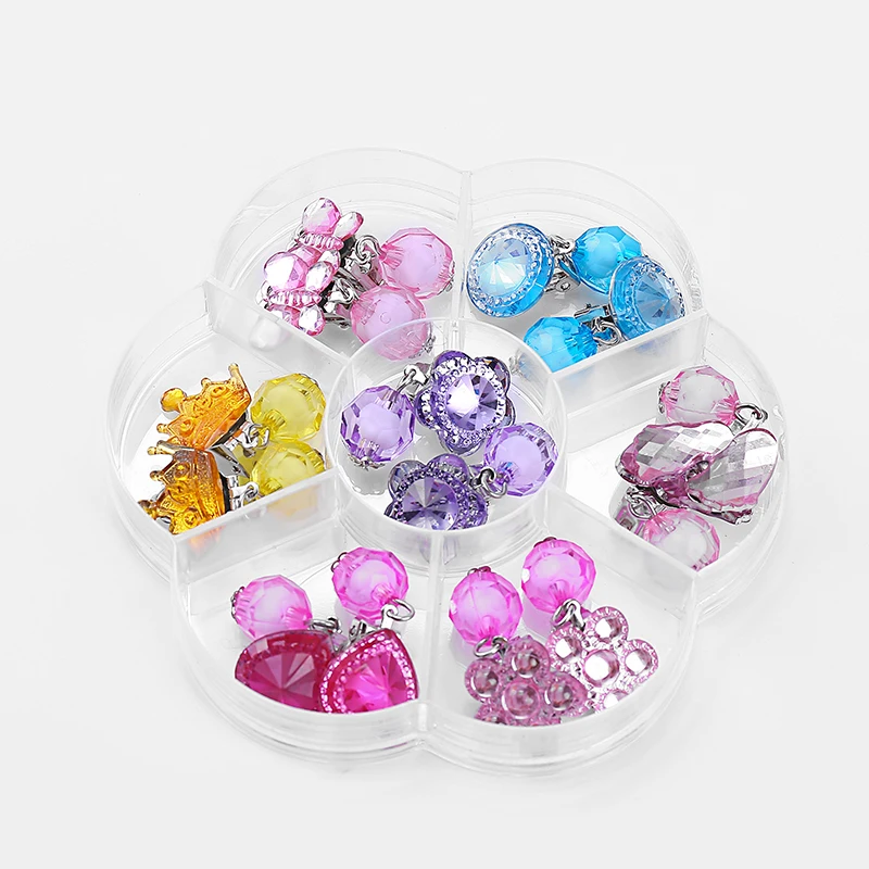 Детская серьга ювелирное изделие для детей акриловая клипса ушей 7 пар серьги