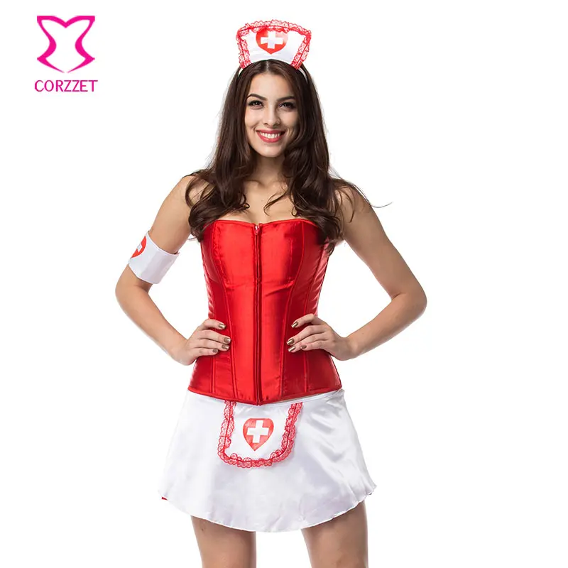 Красное/белое атласное женское платье на молнии|deguisement adultes|cosplay sexy costumescostume deguisement