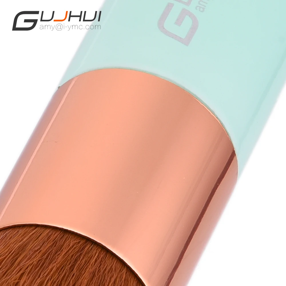 GUJHUI 1 шт. Фонд кисти для макияжа Синий Ручка Нейлоновая Щетка волос круглый