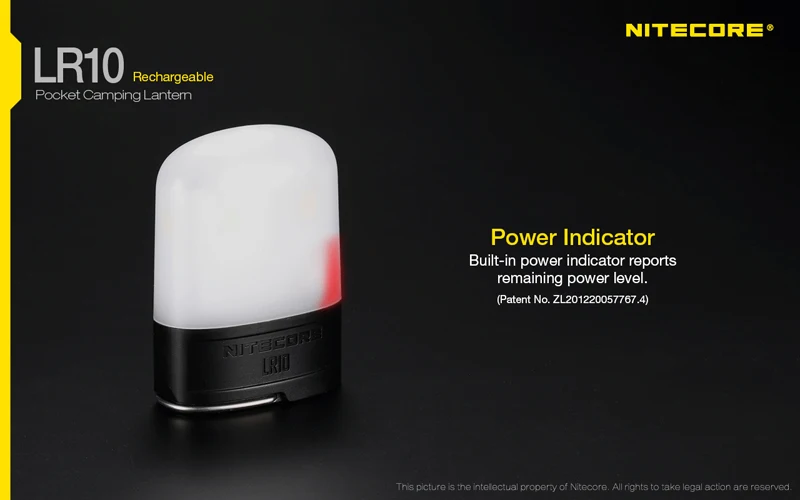 Nitecore LR10 250 люмен микро-USB Перезаряжаемый Карманный фонарь для кемпинга встроенный литий-ионный аккумулятор 1200 мАч