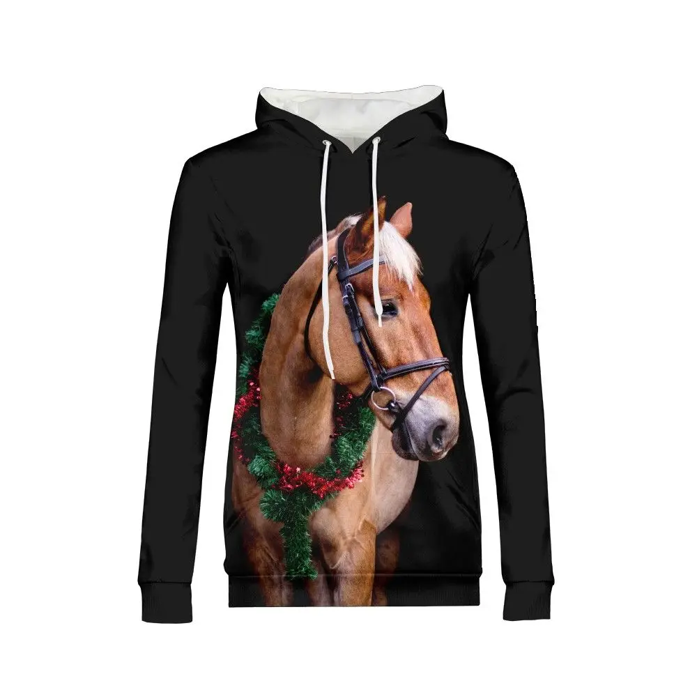 Толстовка с 3D принтом для женщин vrouwen Horse уличная толстовка капюшоном куртка