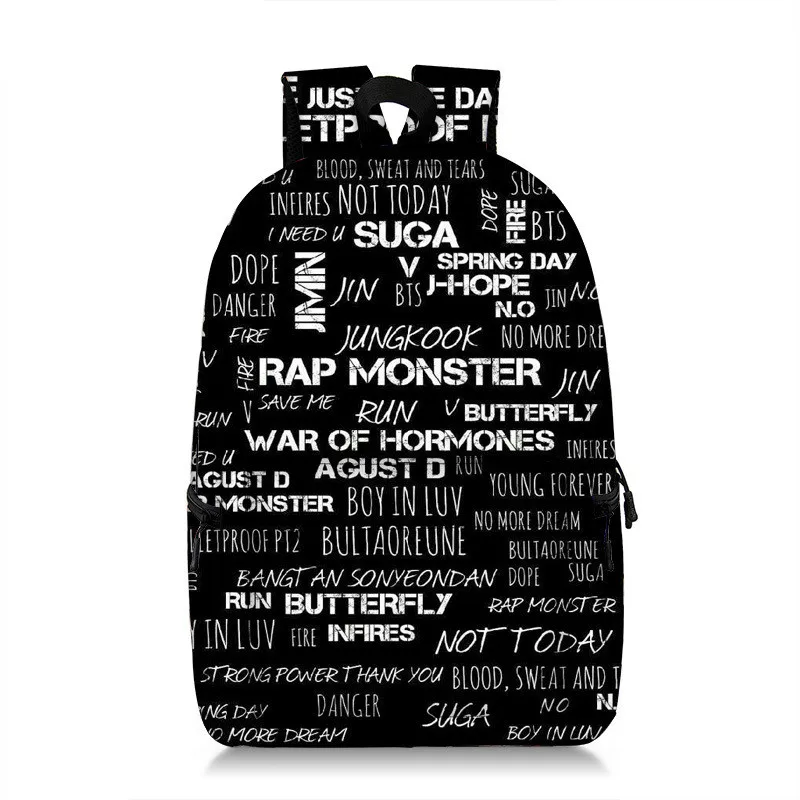 BTS Bangtan Boys Backpack Unisex Kpop Korea Star Print School Laptop Bags for Teenage Girls Women Travel Rucksack Mochila | Багаж и сумки