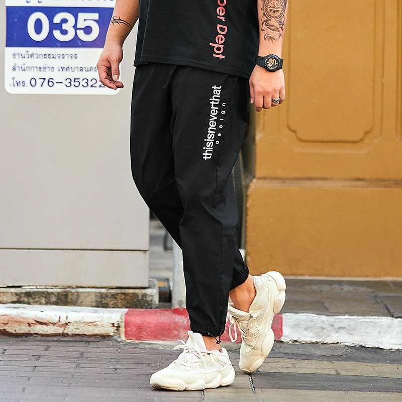 Мужские летние штаны с буклевой вышивкой повседневные девятью точками