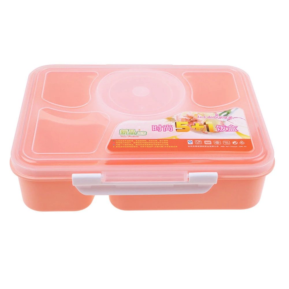Bento Box пластик 5 отсеков Ланч-бокс безопасный для микроволновой печи с йогуртом