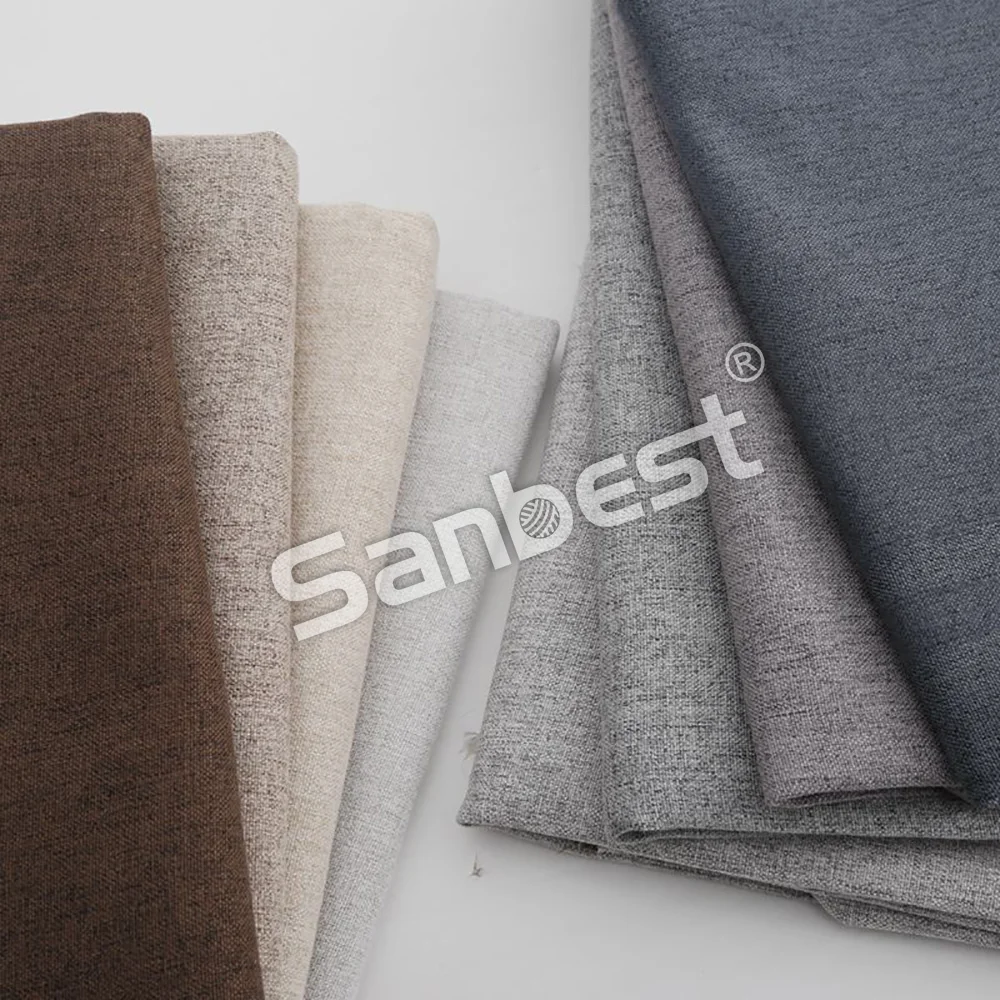 Sanbest однотонная хлопковая льняная ткань с вышивкой DIY Ткань для шитья дома Чехол