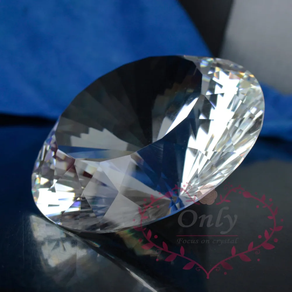 Perfect 80mm Clear Pure Crystal Diamond Gemstone Paperweight Jewelry Wedding Gifts | Дом и сад