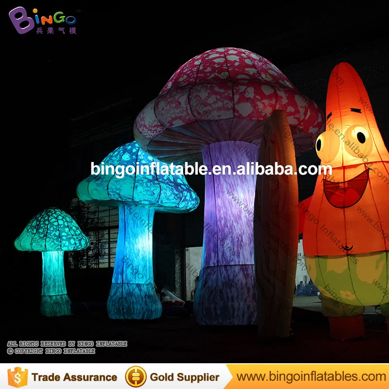 

3m/4m/5m high led lighting wonderfull giant inflatable mushroom for stage/concert customized size decoration toy