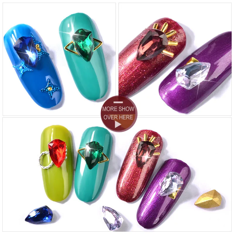 Shield shape Manicure K9 Glass Rhinestone Bead Pointback NAIL ART | Украшения и аксессуары
