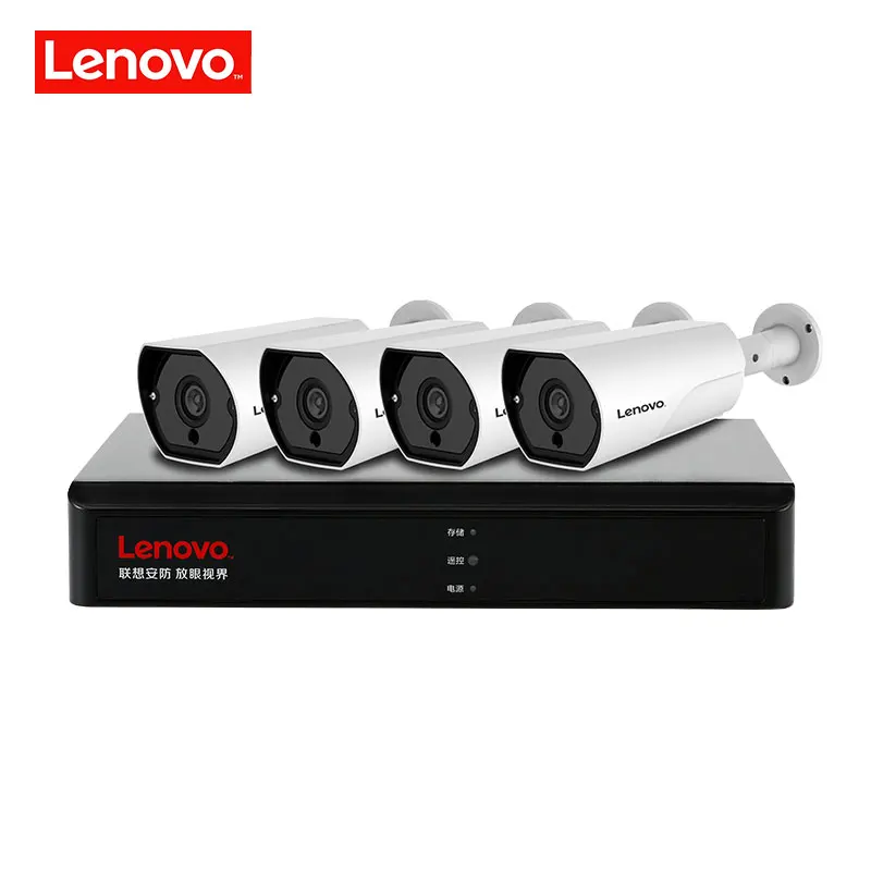 LENOVO 4CH 1080P POE NVR комплект 2.0MP HD камера видеонаблюдения системы безопасности аудио