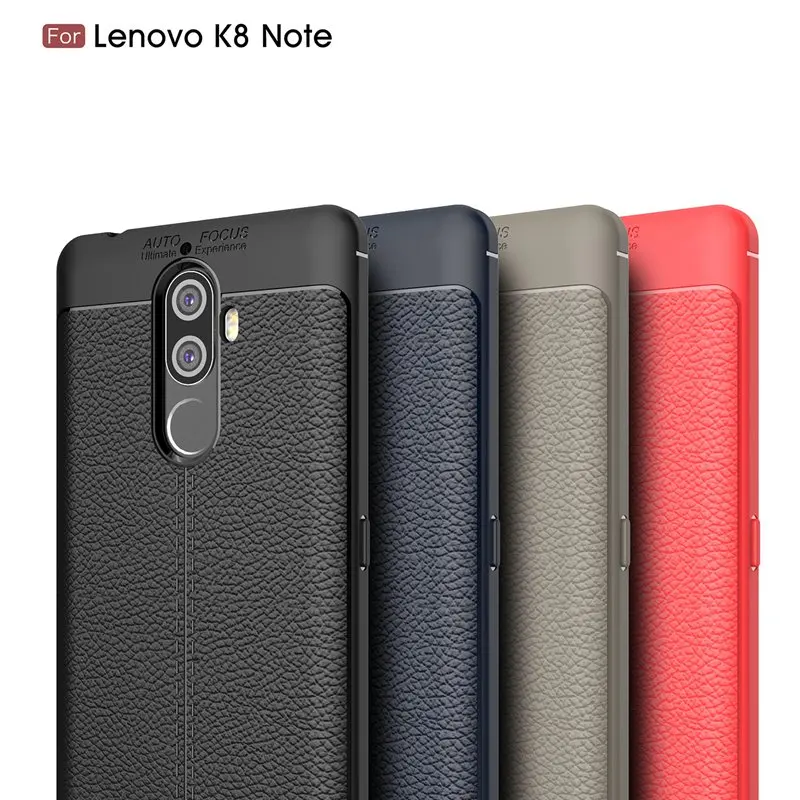 Scratch Resistant Litchi pattern Soft ShockAbsorption TPU case Protection Cover for lenovo K8 note |