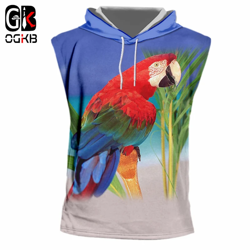 OGKB 2018 летний крутой топ на бретелях с капюшоном для женщин/мужчин Забавный принт