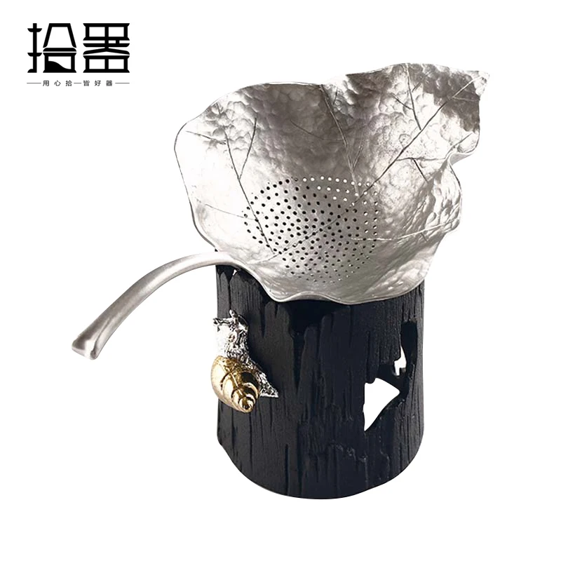 2017 ручной работы Олово Чай заварки горшок дуршлаг комплект Кофе Percolator Leaf специй