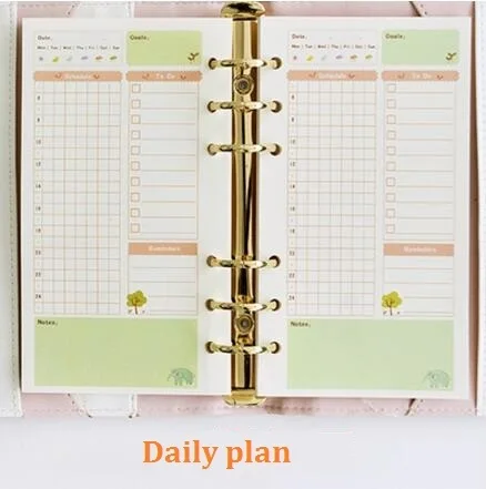 Daily Plan A5 A6 Блокнот с отрывным листом, заправка спиральных переплетов, планировщик, внутренняя страница внутри бумаги, молочный Еженедельный Ежемесячный план, чтобы сделать линейную сетку в горошек - Цвет: Daily Plan