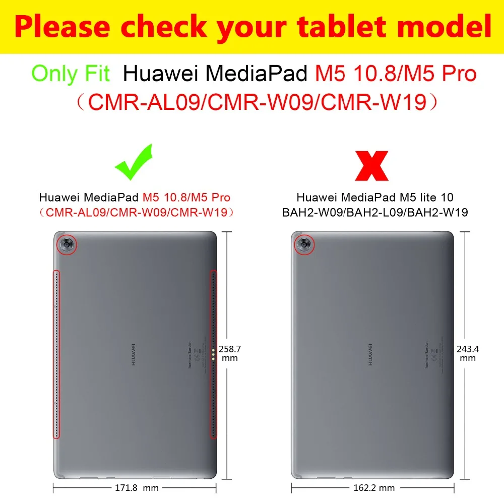 Магнитный матовый кожаный смарт-чехол для Huawei MediaPad M5 10 8/10 Pro CMR-AL09 автоматическое