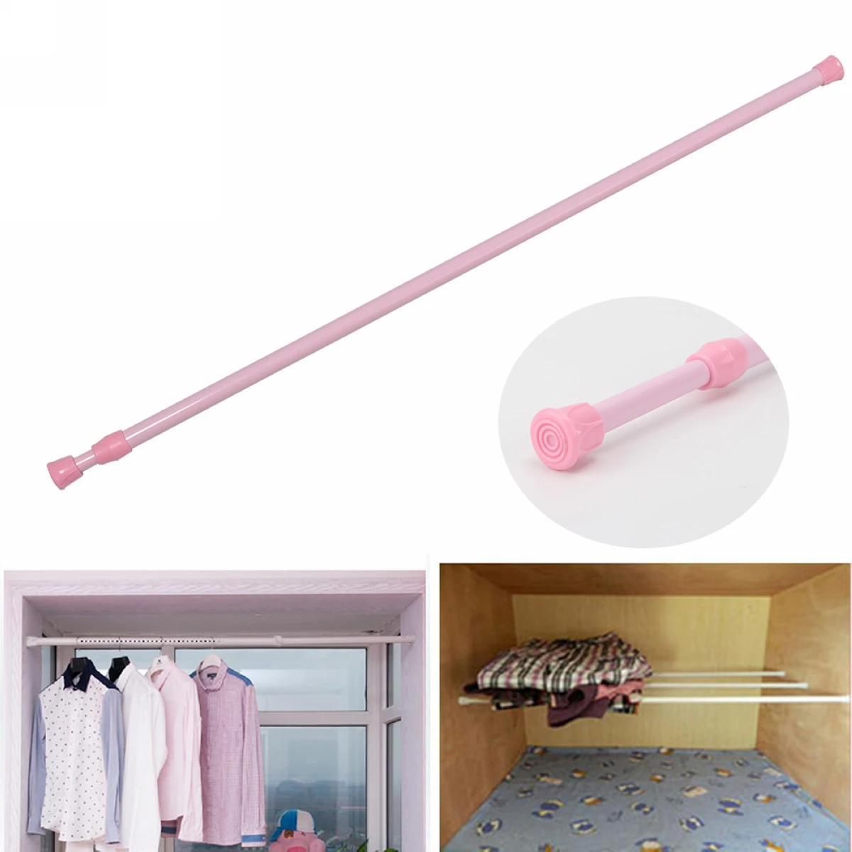 Регулируемая Выдвижная пружинная занавеска для душа подвесная штанга дома