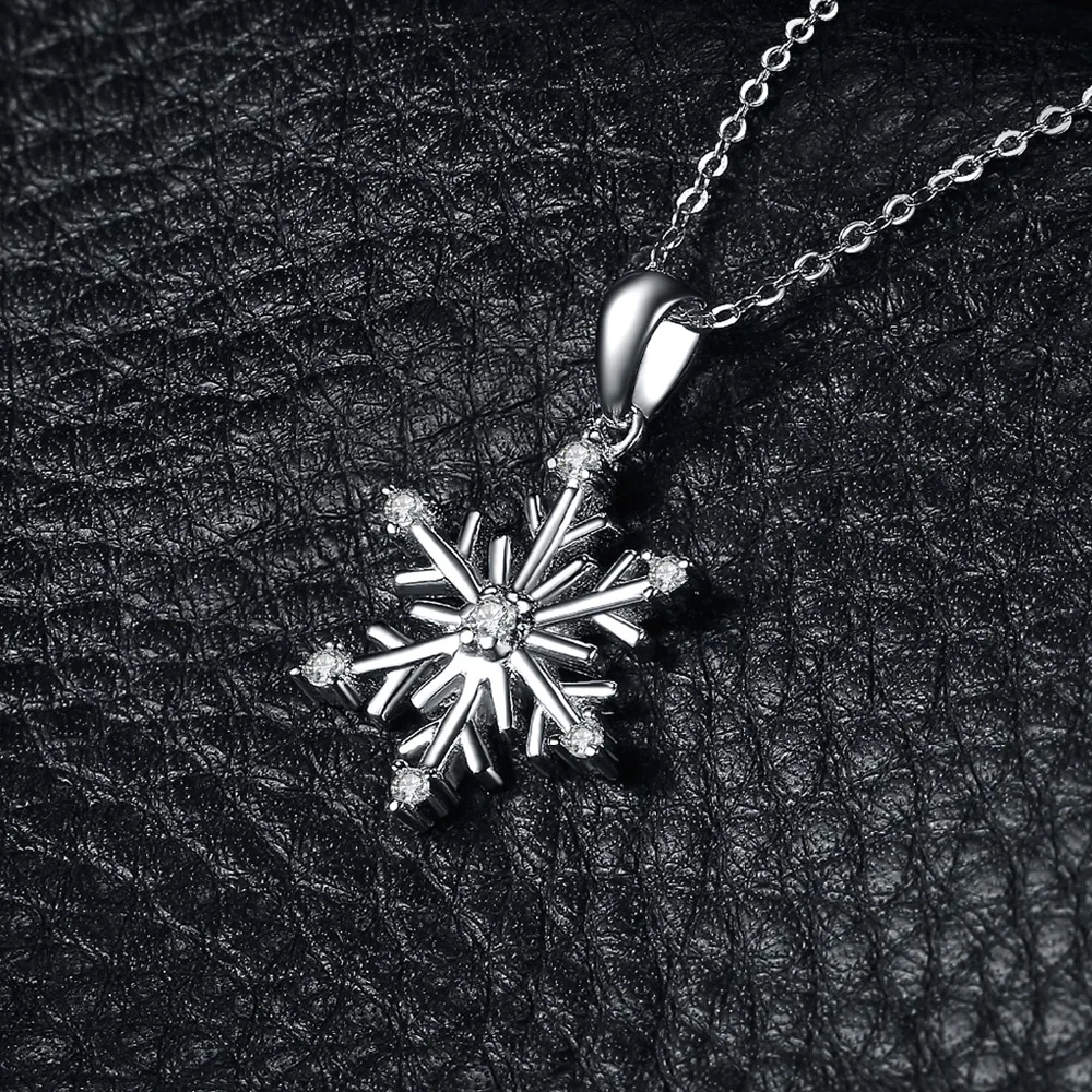 JewelryPalace Snowflakes Cubic Zirconia Pendnat Necklace 925 Sterling Silver Gift For Women Fashion Jewelry Not Include A Chain | Украшения