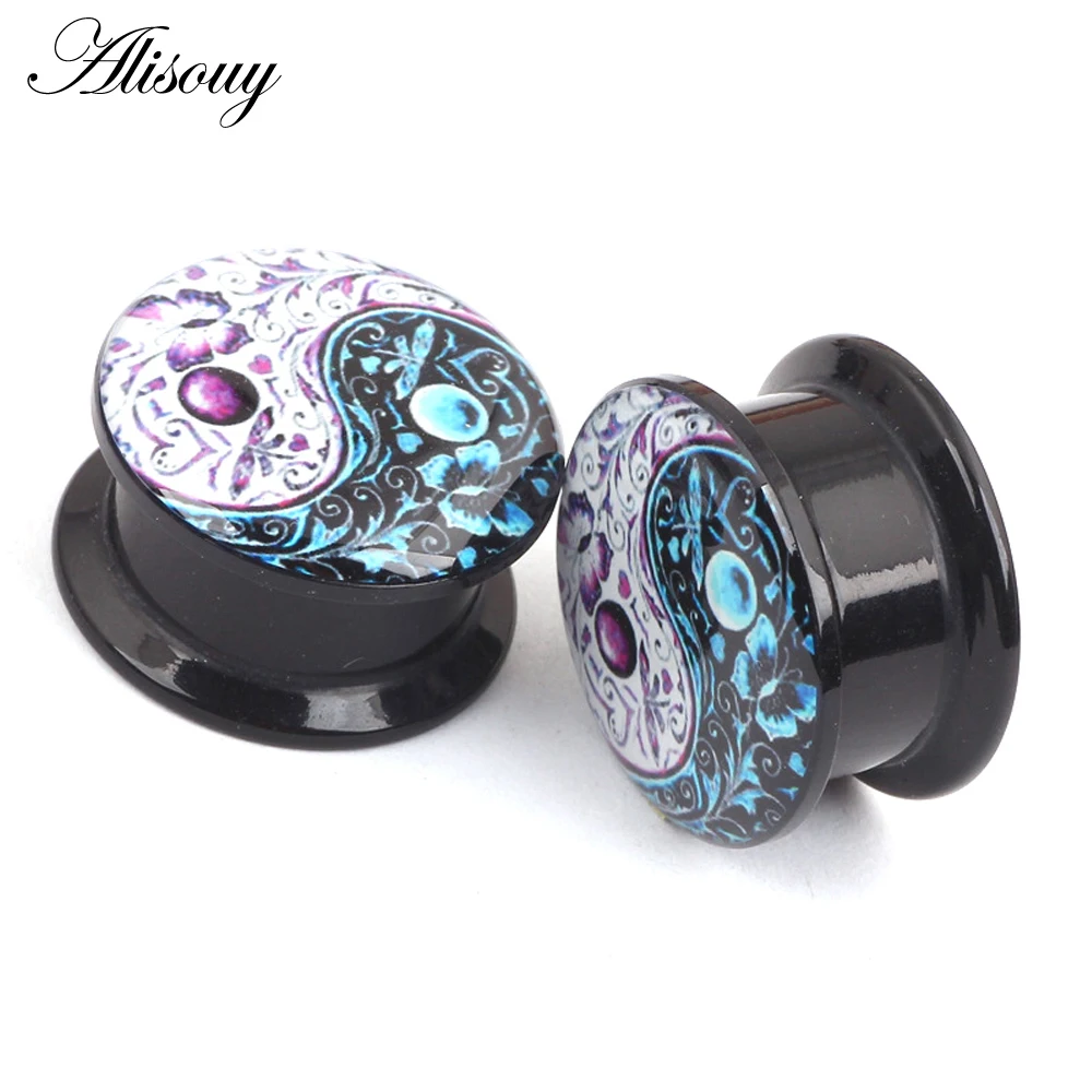Растягивающаяся туннель Alisouy в виде бабочки и цветка Тай Чи|ear gauges|plug tunnelgauge plug |