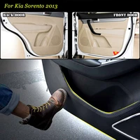 4pcs new interior carbon fiber doors side edge anti kick protection pad sticker for kia sorento 2013