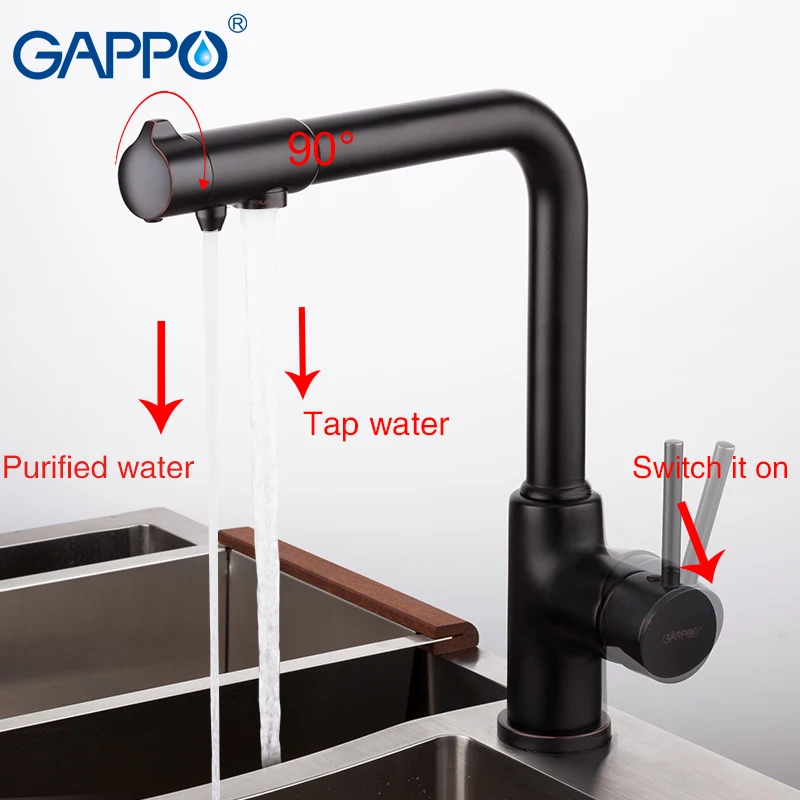gappo kitchen faucet filtered water tap sink black crane torneira grifo de cocina torneira de cozinha com filtro de agua g4399 1 free global shipping