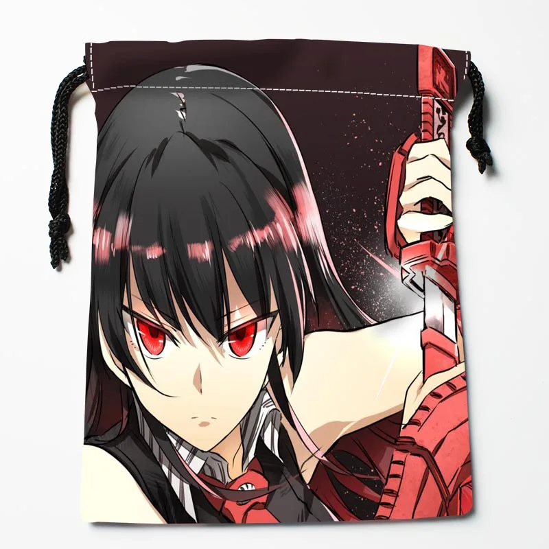 

New Custom Akame ga kill Akame Bags Custom drawstring Bags Printed gift bags 18*22cm Compression Type Bags