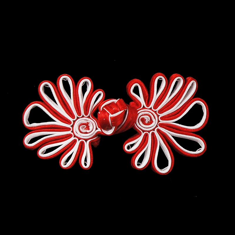 100 компл. Белый красный плетеный лягушка закрытие узел кнопка застежка пришить на