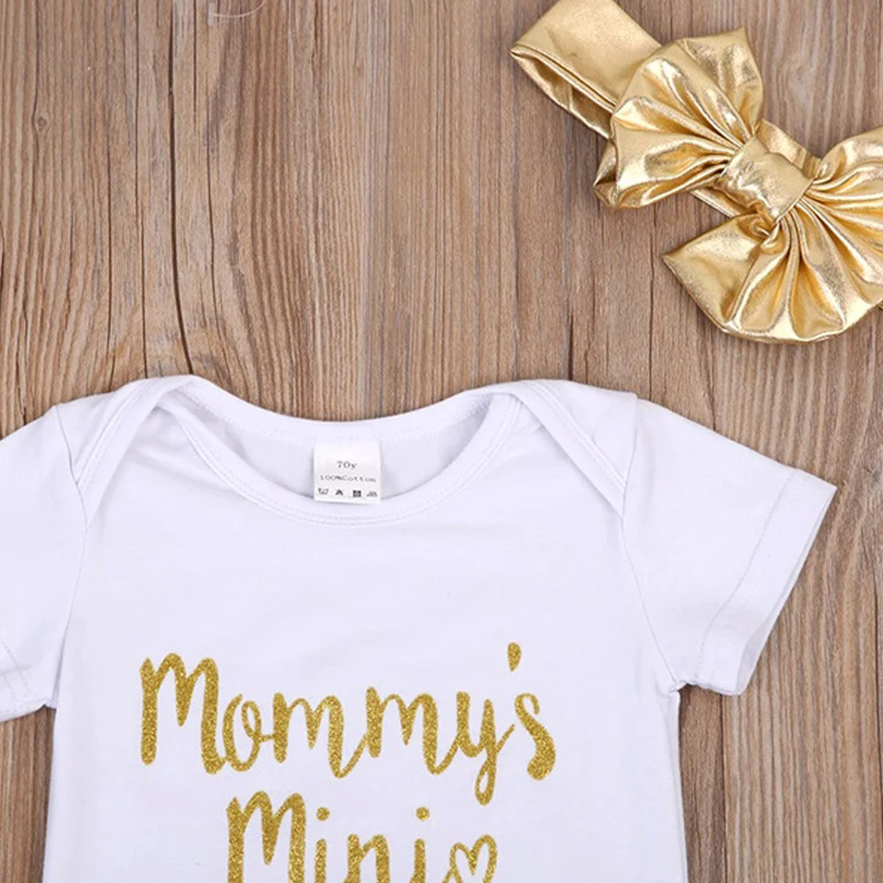 Для новорожденных для маленьких девочек одежда с надисью &quotMamas Mini&quot наряды