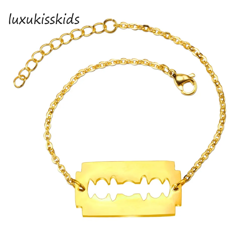 LUXUKISSKIDS New Unisex Stainless Steel Bracelet For Men Women Female Bracelets &amp Bangles Gold Vacuum color Friendship | Украшения и